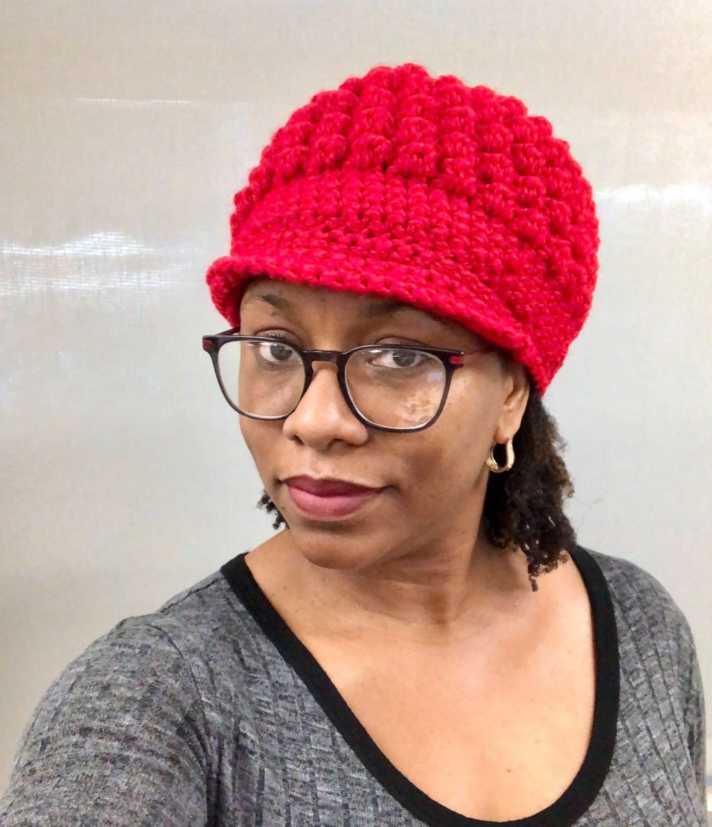 Red Pop Stitch Crochet Hat